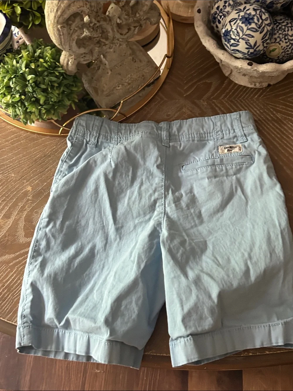 OshKosh B'gosh Light Blue Boys Cotton Chino Flat-Front Shorts Size 8